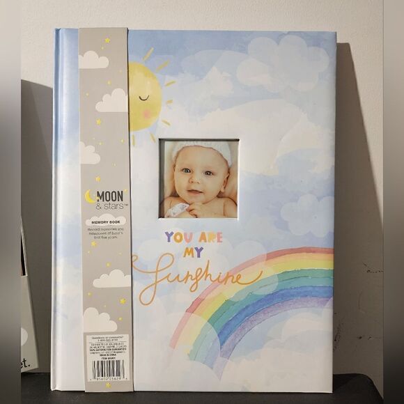 Moon and Stars "You Are My Sunshine" Baby Memory Book Rainbow New Birth - 5 Yrs - Picture 1 of 5